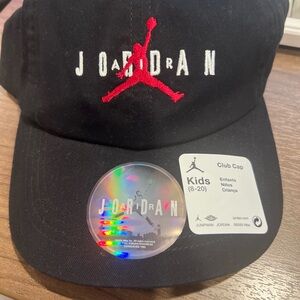 Jordan Black Cap with Red and White Logo
